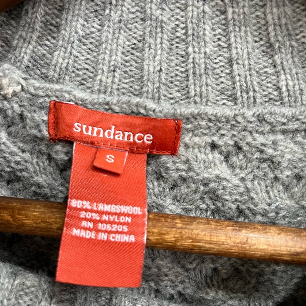 Sundance Lambswool Patchwork Saco Sweater Tan Gra… - image 8